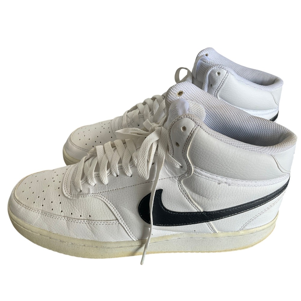 Nike Court Vision Mid Next Nature White Black Men's Sneakers DN3577-101 Sz 12